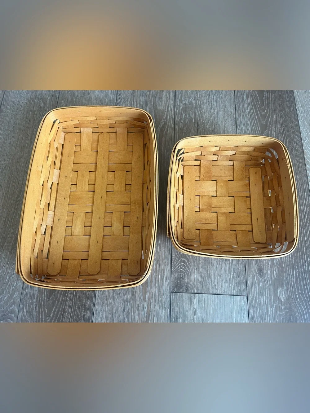 Longaberger Rectangle and Square Baskets Bundle